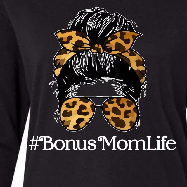 Bonus Mom Life Womens Cotton Relaxed Long Sleeve T-Shirt