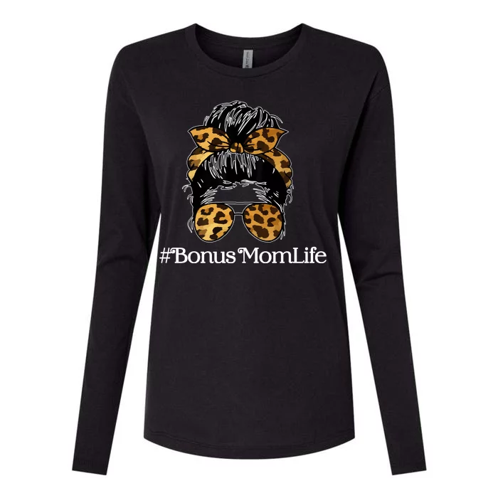 Bonus Mom Life Womens Cotton Relaxed Long Sleeve T-Shirt