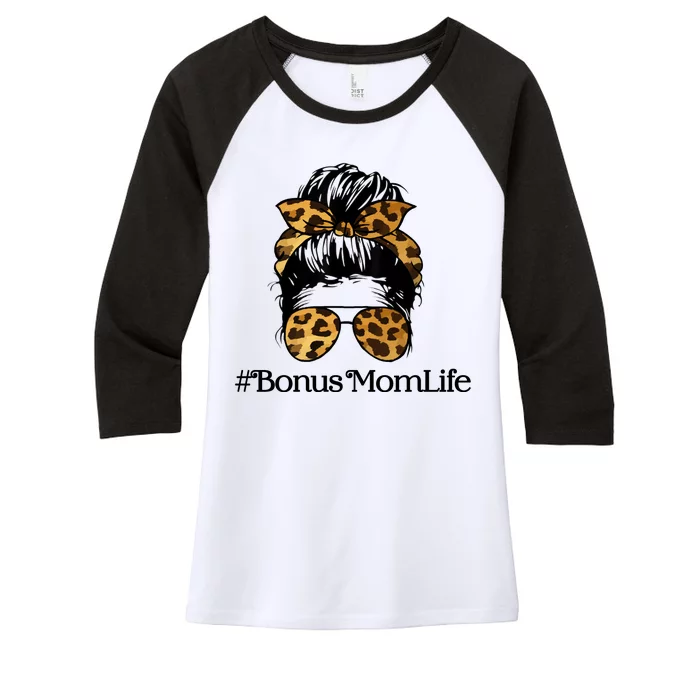 Bonus Mom Life Women's Tri-Blend 3/4-Sleeve Raglan Shirt