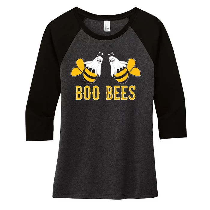 Boo Bees Funny Halloween Women's Tri-Blend 3/4-Sleeve Raglan Shirt