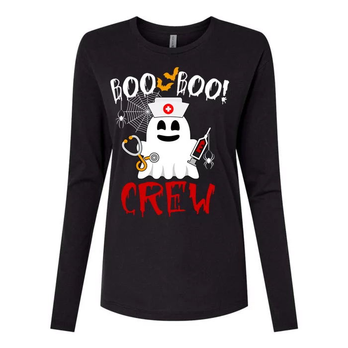 Boo Boo Crew Funny Cute Halloween Womens Cotton Relaxed Long Sleeve T-Shirt