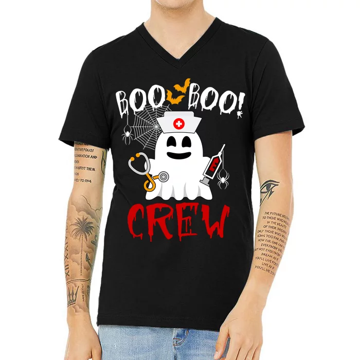 Boo Boo Crew Funny Cute Halloween V-Neck T-Shirt