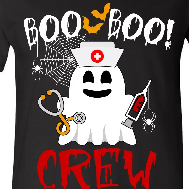 Boo Boo Crew Funny Cute Halloween V-Neck T-Shirt