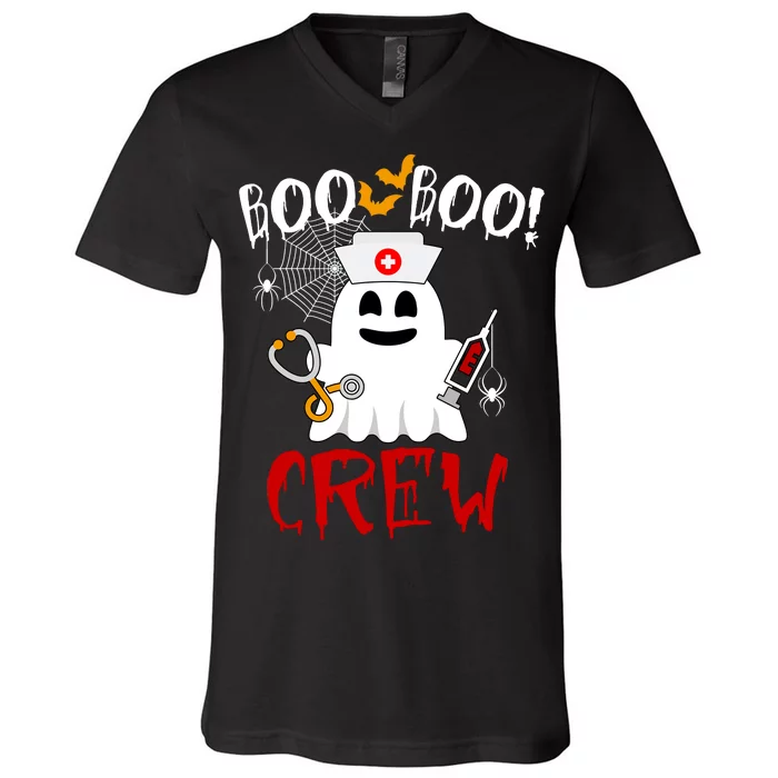 Boo Boo Crew Funny Cute Halloween V-Neck T-Shirt