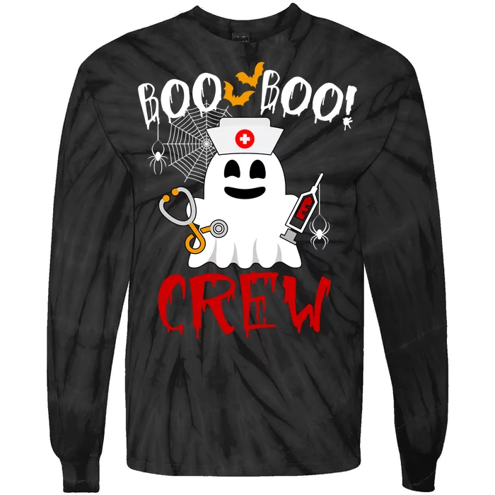 Boo Boo Crew Funny Cute Halloween Tie-Dye Long Sleeve Shirt