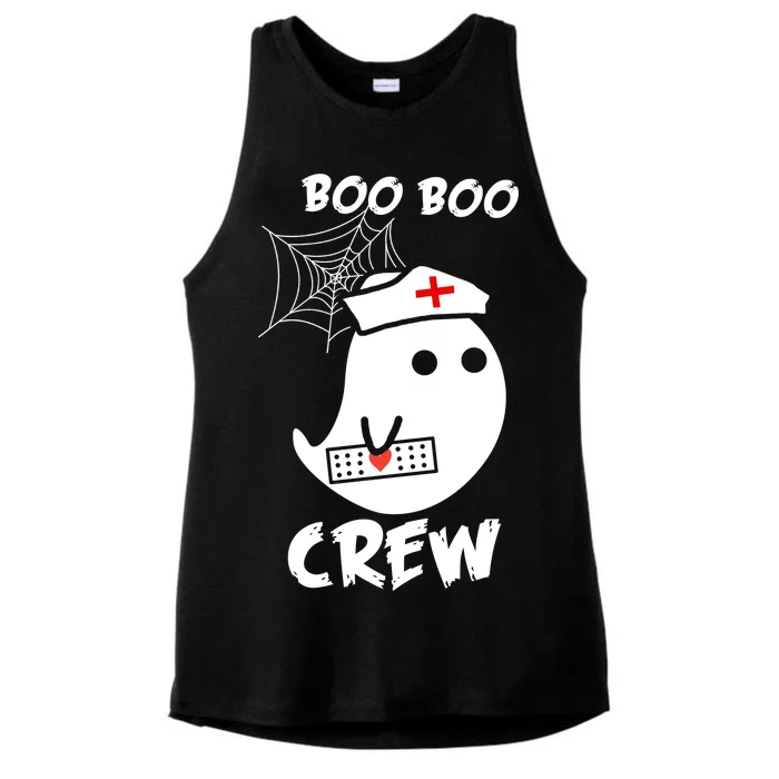 Boo Boo Crew Nurse Ghost Funny Halloween Ladies Tri-Blend Wicking Tank