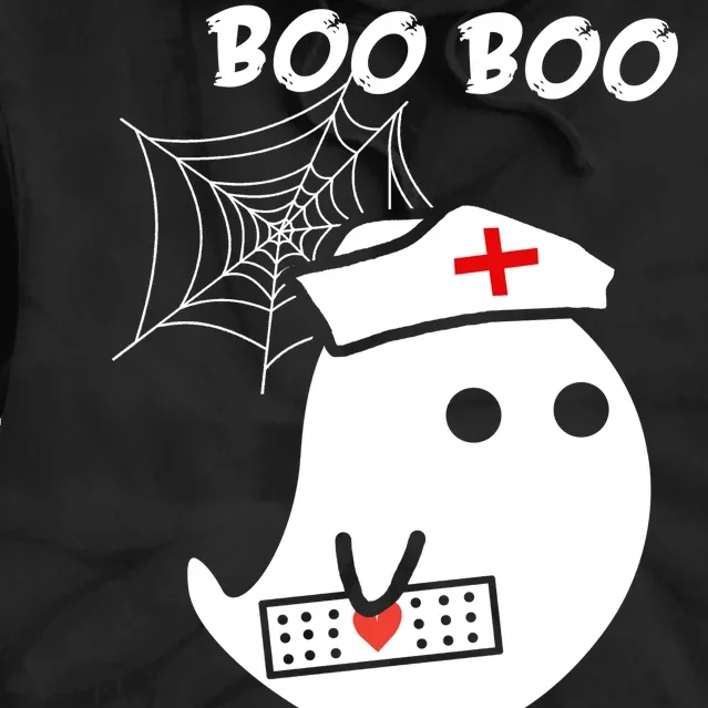 Boo Boo Crew Nurse Ghost Funny Halloween Tie Dye Hoodie