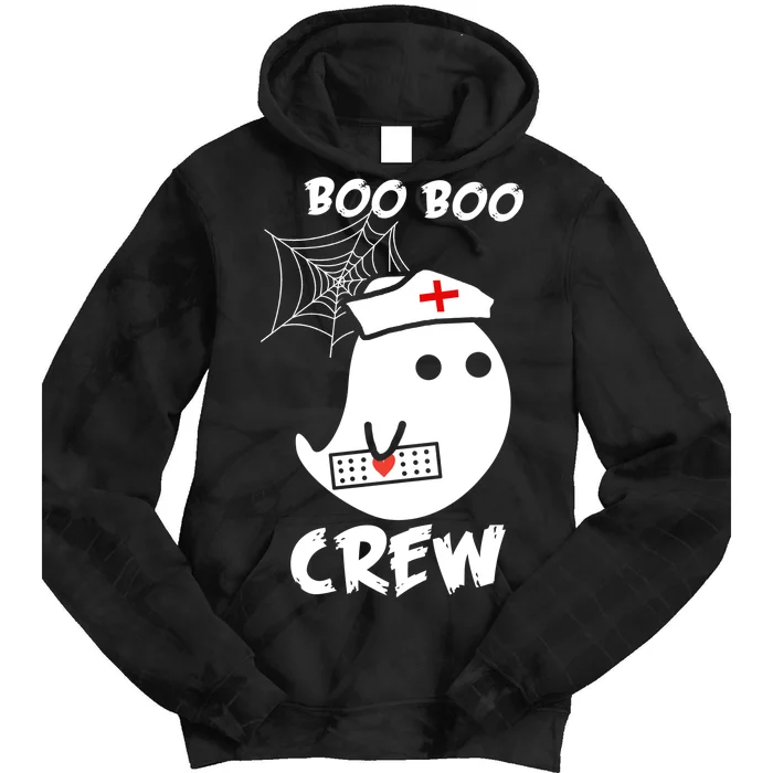 Boo Boo Crew Nurse Ghost Funny Halloween Tie Dye Hoodie