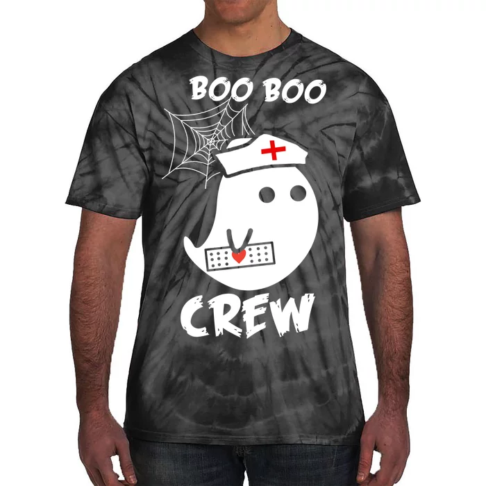 Boo Boo Crew Nurse Ghost Funny Halloween Tie-Dye T-Shirt