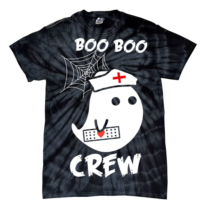 Boo Boo Crew Nurse Ghost Funny Halloween Tie-Dye T-Shirt