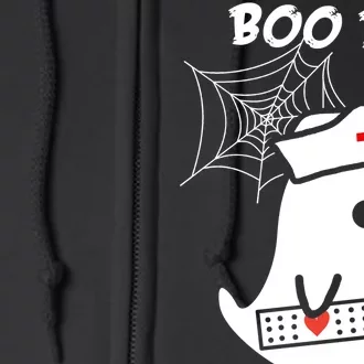 Boo Boo Crew Nurse Ghost Funny Halloween Full Zip Hoodie