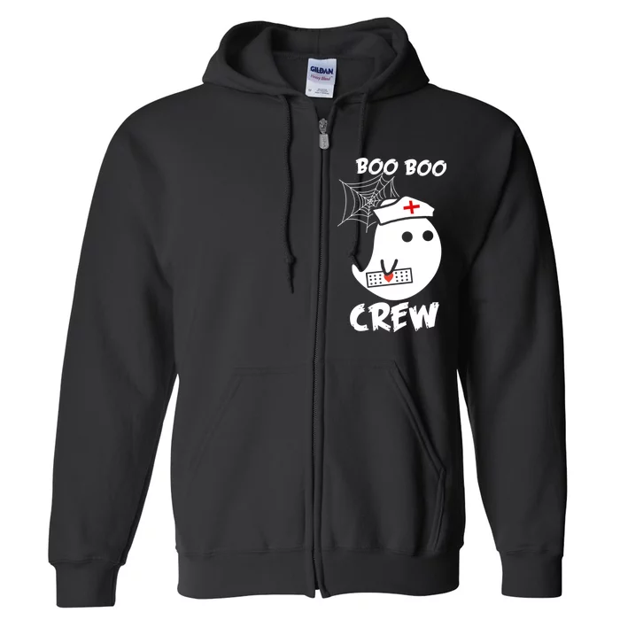 Boo Boo Crew Nurse Ghost Funny Halloween Full Zip Hoodie