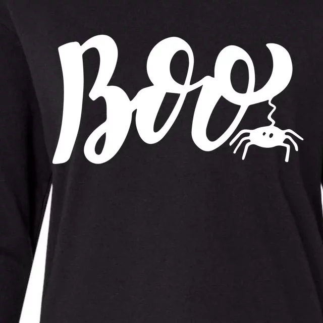 Boo Cut Spider Halloween Womens Cotton Relaxed Long Sleeve T-Shirt