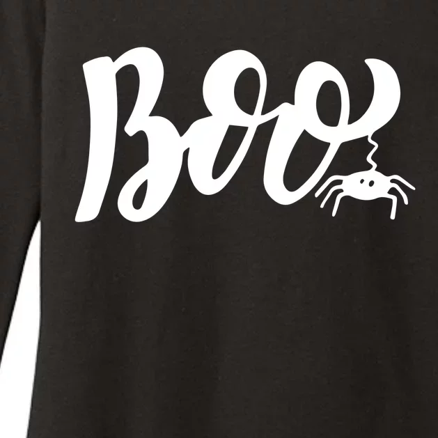 Boo Cut Spider Halloween Womens CVC Long Sleeve Shirt