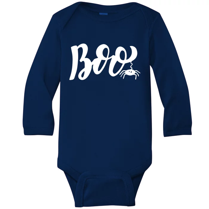 Boo Cut Spider Halloween Baby Long Sleeve Bodysuit