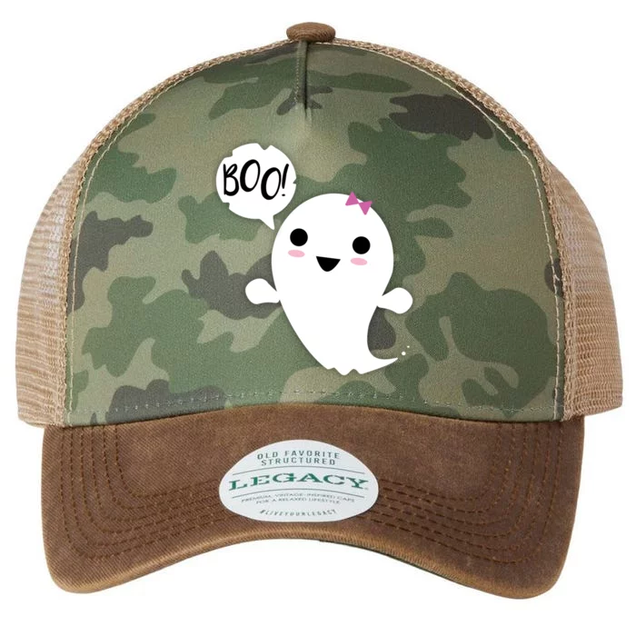 Boo Cute Halloween Girl Ghost Legacy Tie Dye Trucker Hat