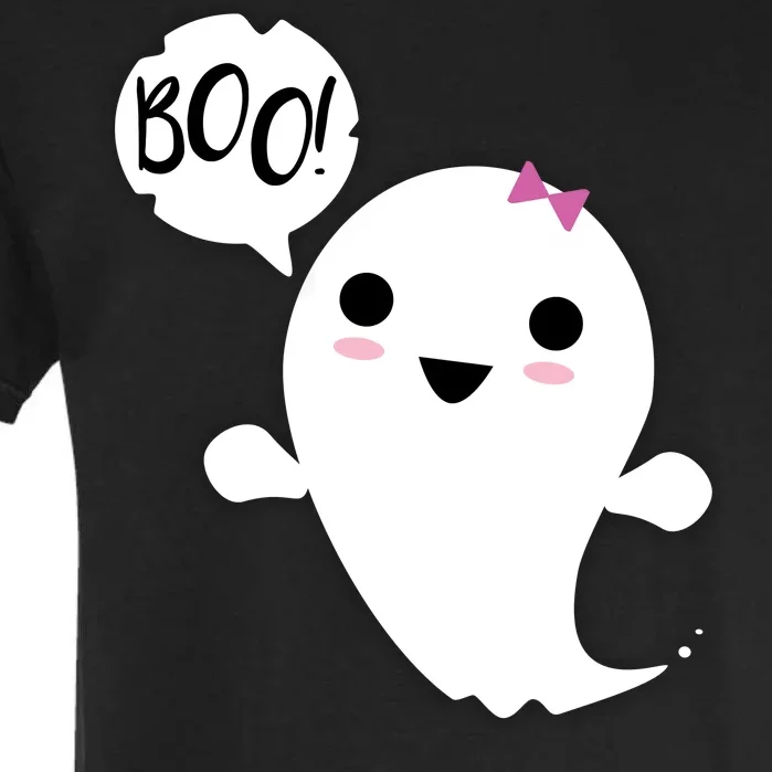 Boo Cute Halloween Girl Ghost Garment-Dyed Heavyweight T-Shirt