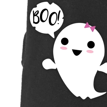 Boo Cute Halloween Girl Ghost Doggie 3-End Fleece Hoodie