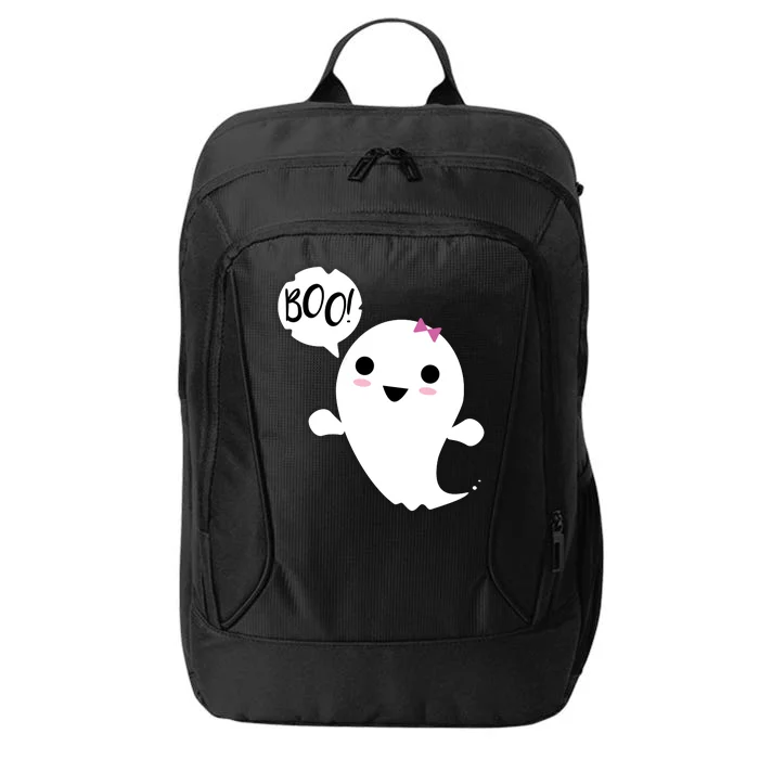 Boo Cute Halloween Girl Ghost City Backpack