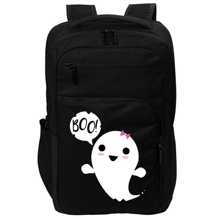 Boo Cute Halloween Girl Ghost Impact Tech Backpack