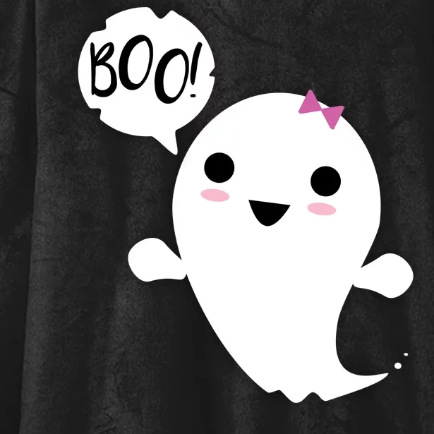 Boo Cute Halloween Girl Ghost Hooded Wearable Blanket