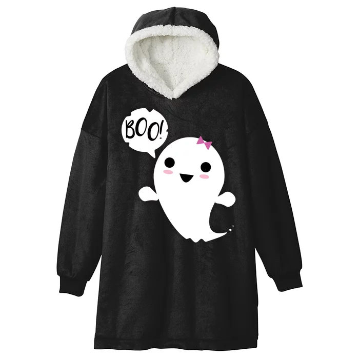 Boo Cute Halloween Girl Ghost Hooded Wearable Blanket