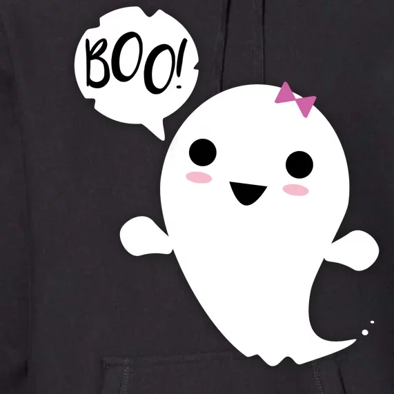 Boo Cute Halloween Girl Ghost Premium Hoodie