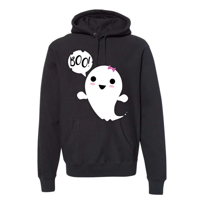 Boo Cute Halloween Girl Ghost Premium Hoodie