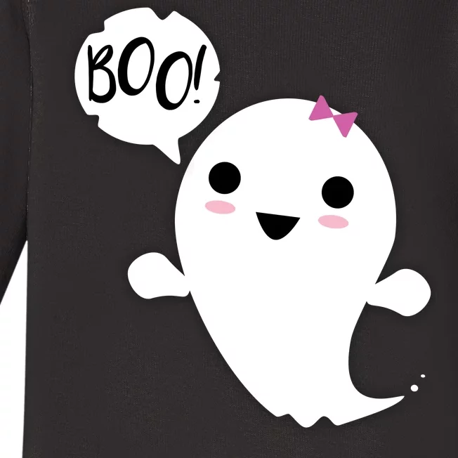 Boo Cute Halloween Girl Ghost Baby Long Sleeve Bodysuit