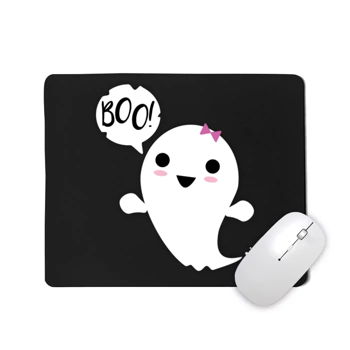 Boo Cute Halloween Girl Ghost Mousepad