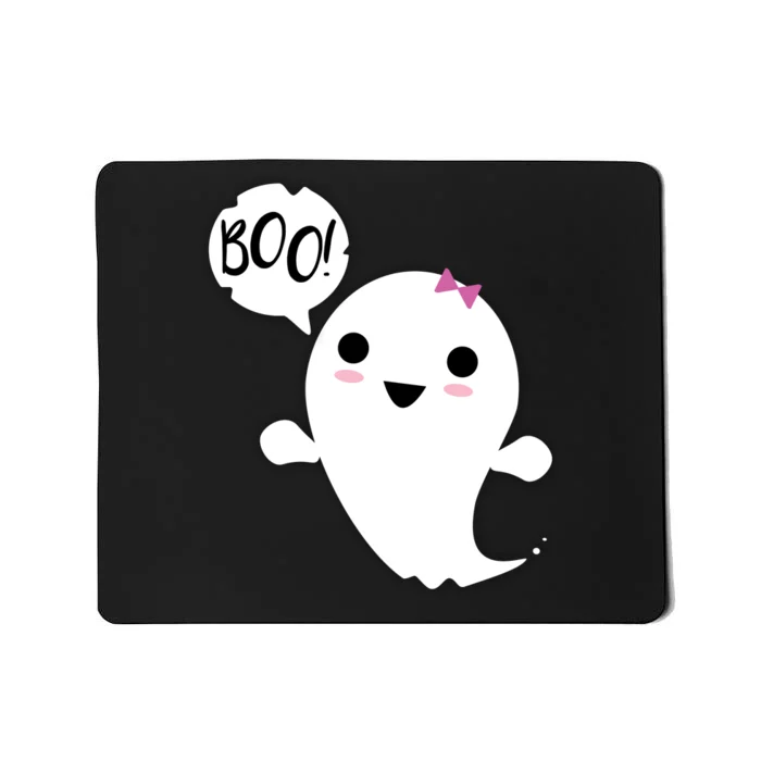 Boo Cute Halloween Girl Ghost Mousepad