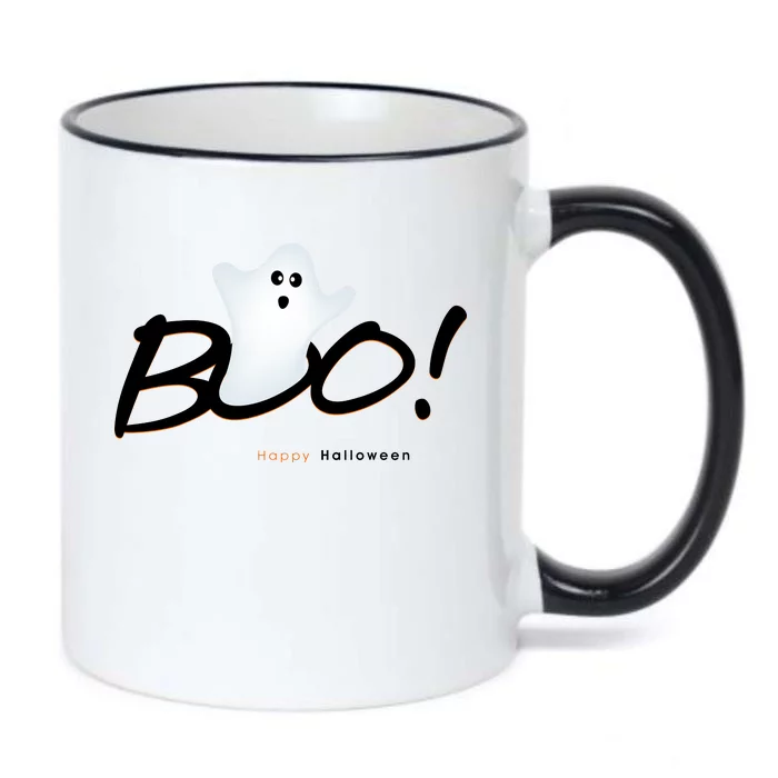 Boo Happy Halloween Ghost Black Color Changing Mug