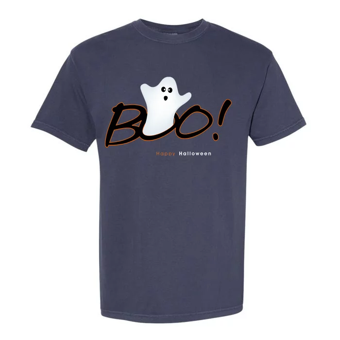 Boo Happy Halloween Ghost Garment-Dyed Heavyweight T-Shirt