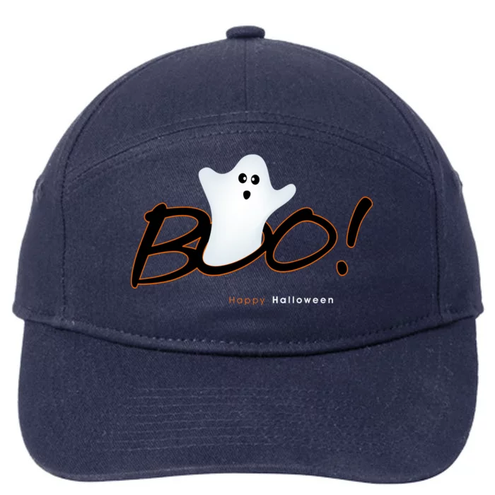 Boo Happy Halloween Ghost 7-Panel Snapback Hat