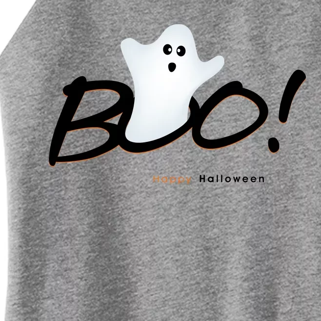 Boo Happy Halloween Ghost Women’s Perfect Tri Rocker Tank