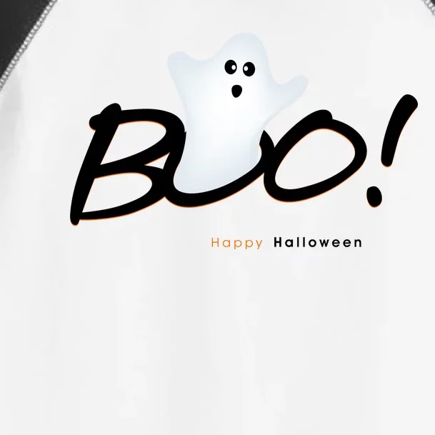 Boo Happy Halloween Ghost Toddler Fine Jersey T-Shirt