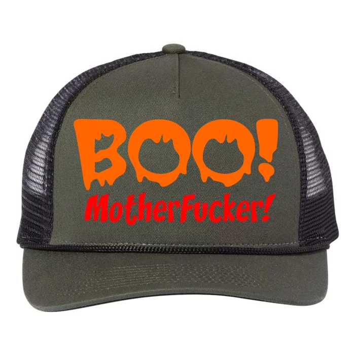 Boo Mother Fucker Retro Rope Trucker Hat Cap