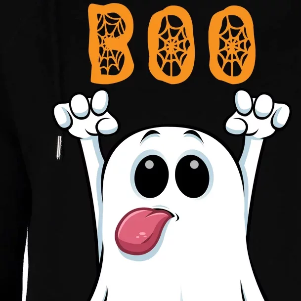 Boo Silly Ghost Womens Funnel Neck Pullover Hood