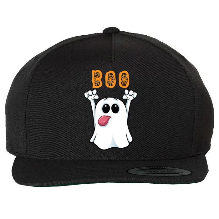 Boo Silly Ghost Wool Snapback Cap