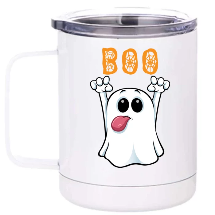 Boo Silly Ghost Front & Back 12oz Stainless Steel Tumbler Cup