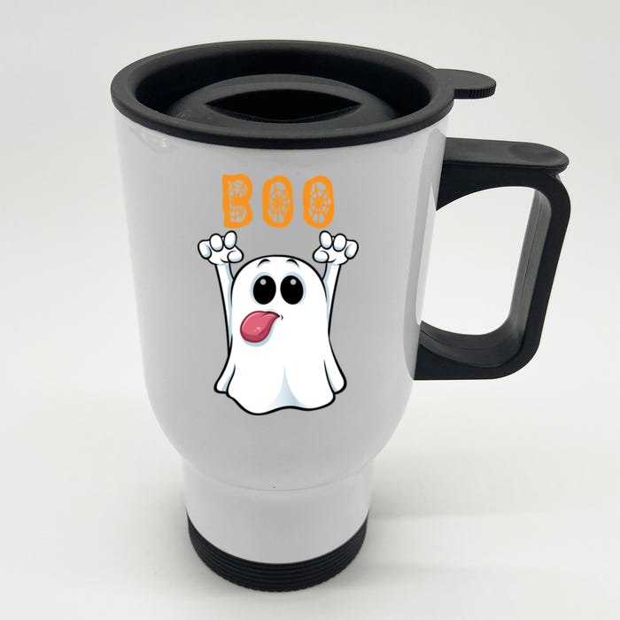 Boo Silly Ghost Front & Back Stainless Steel Travel Mug