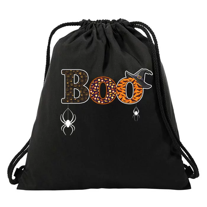 BOO Spiders Witches Logo Drawstring Bag