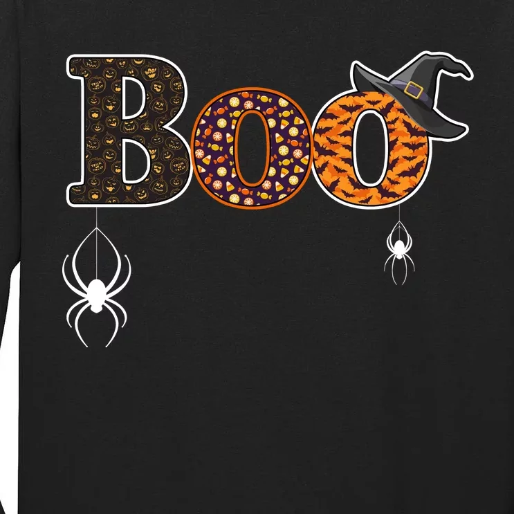 BOO Spiders Witches Logo Tall Long Sleeve T-Shirt