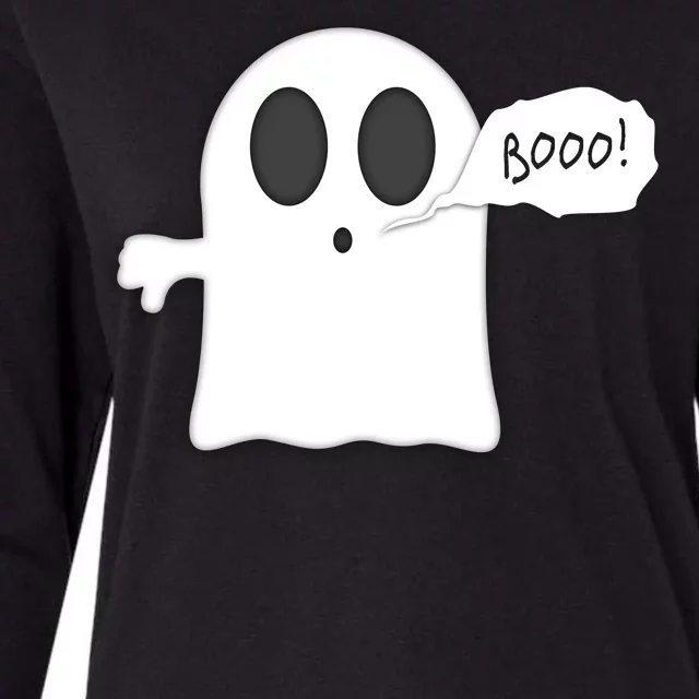 Boo Thumbs Down Ghost Womens Cotton Relaxed Long Sleeve T-Shirt