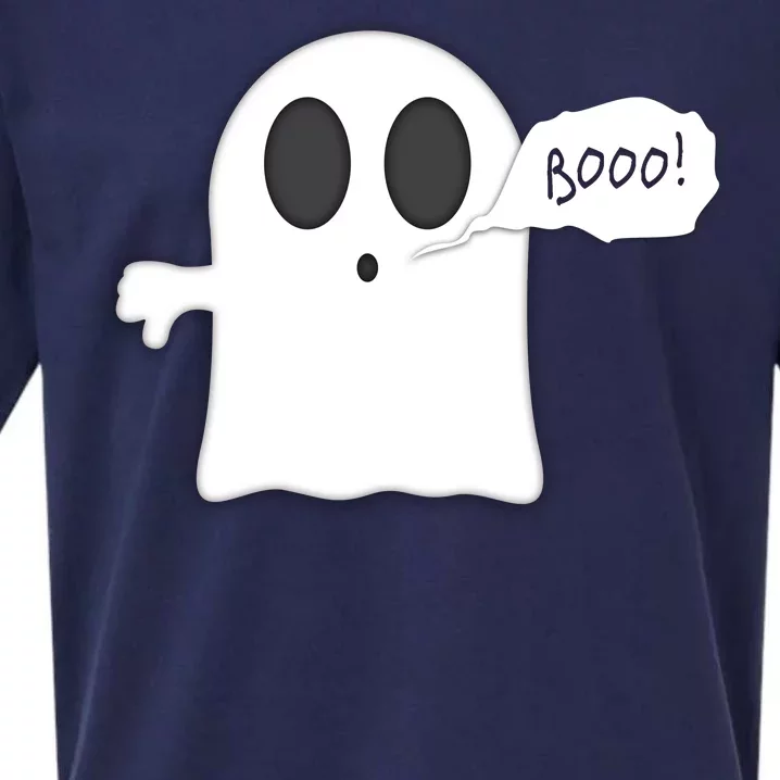 Boo Thumbs Down Ghost Sueded Cloud Jersey T-Shirt