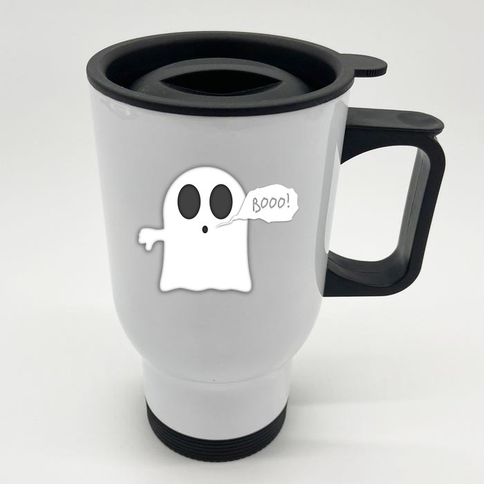 Boo Thumbs Down Ghost Front & Back Stainless Steel Travel Mug