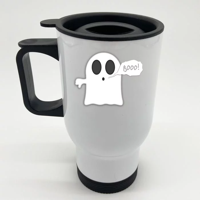 Boo Thumbs Down Ghost Front & Back Stainless Steel Travel Mug