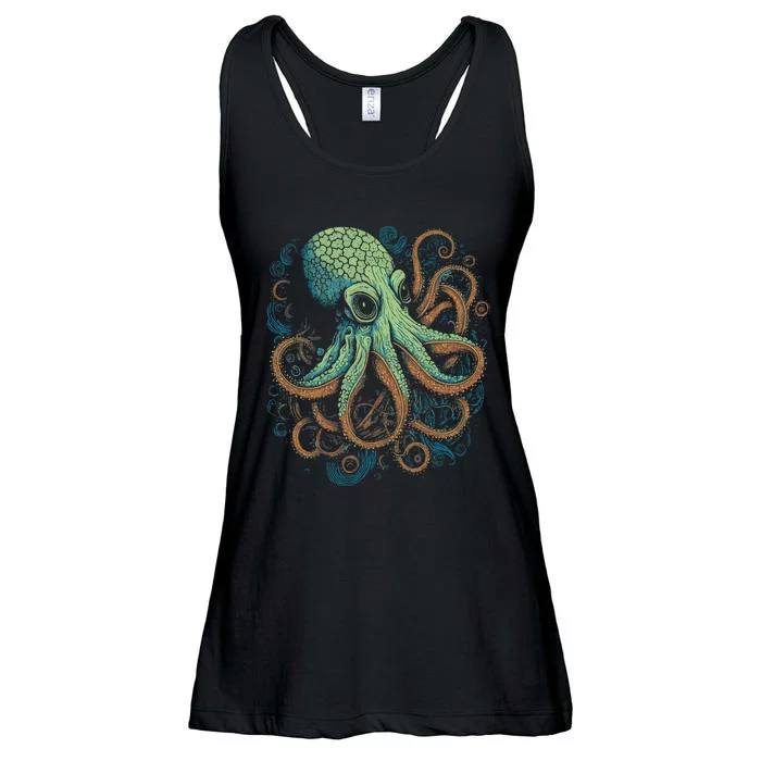 Beautiful Octopus Ocean Animal Lover Artistic Graphic Ladies Essential Flowy Tank