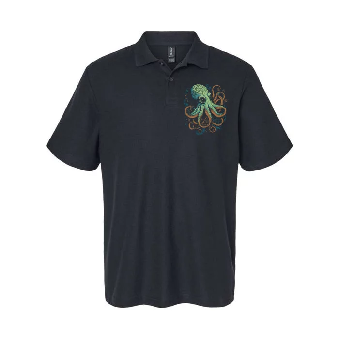 Beautiful Octopus Ocean Animal Lover Artistic Graphic Softstyle Adult Sport Polo