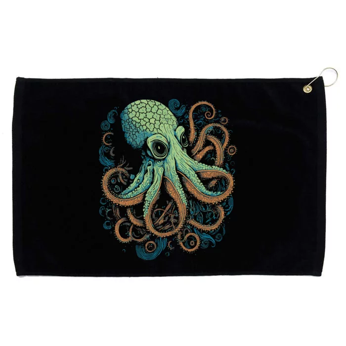 Beautiful Octopus Ocean Animal Lover Artistic Graphic Grommeted Golf Towel